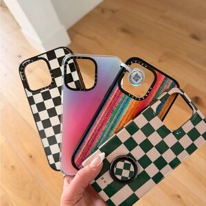 Stylish Checkered and Gradient Phone Cases